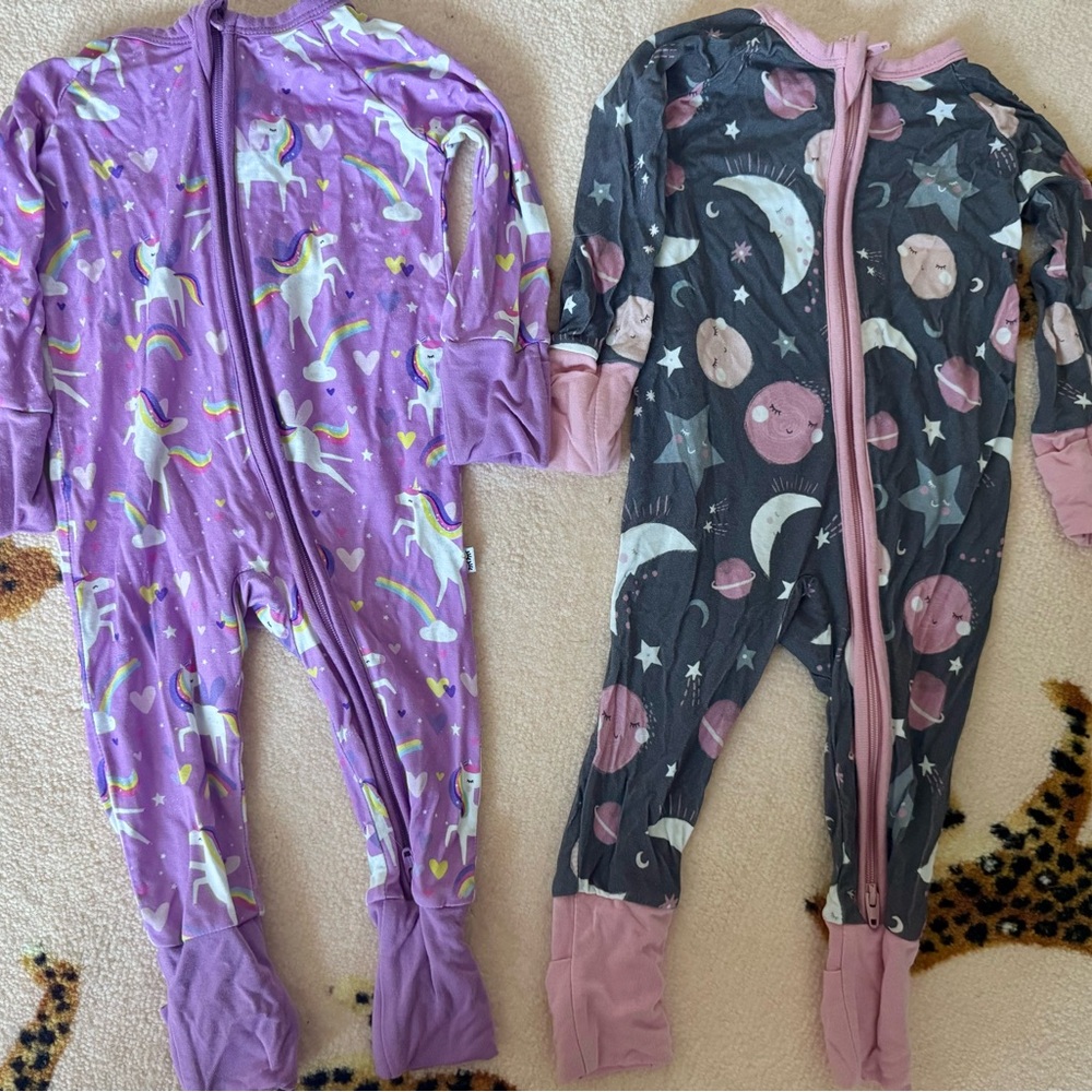 Little Sleepies 0-3m bundle Siennas Unicorns and Pink to the Moon and back